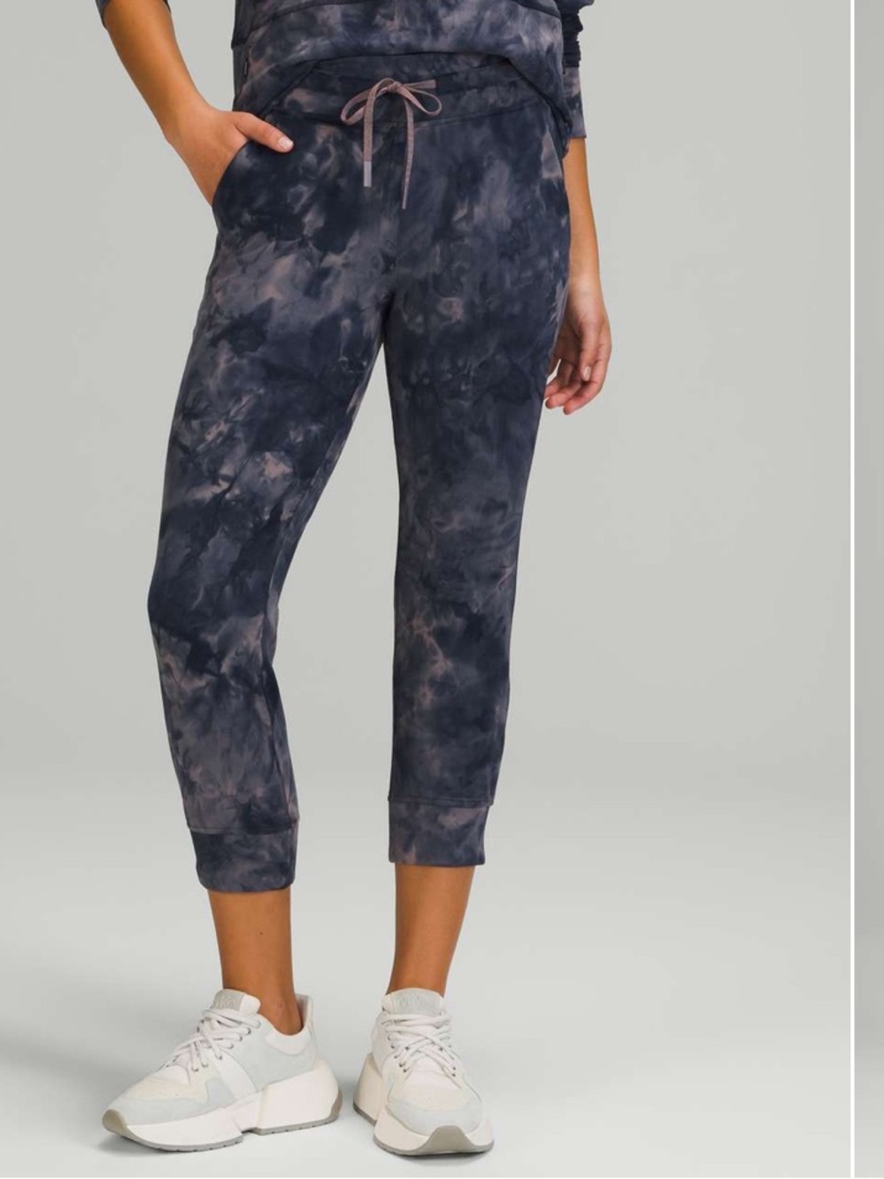 #962 Lululemon Ready to Rulu Jogger Crop Diamond Dye Lunar Rock True Navy Sz 4 - Picture 3 of 11